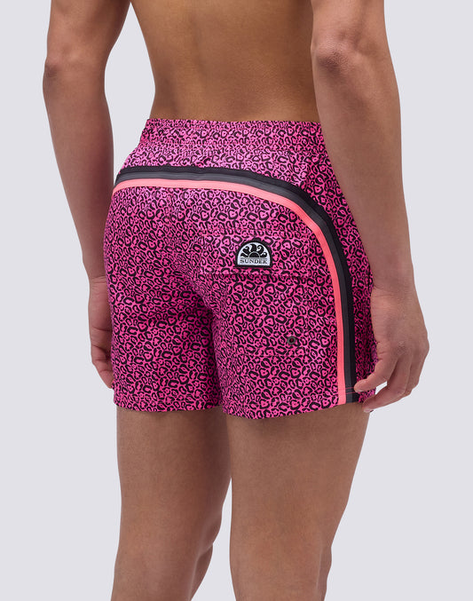 COSTUME DA BAGNO CORTO VITA ELASTICATA STAMPA FLASH LEOPARD