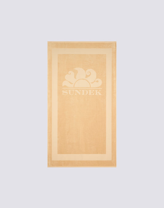 TELO IN SPUGNA JACQUARD CON LOGO E CORNICE