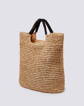 MAXI BORSA IN PAPER STRAW INTRECCIATA