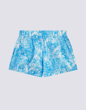 SHORTS ELASTICIZZATI IN STAMPA FLEUR DE JOIE