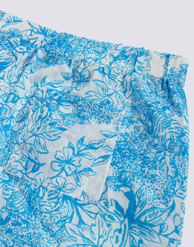 SHORTS ELASTICIZZATI IN STAMPA FLEUR DE JOIE