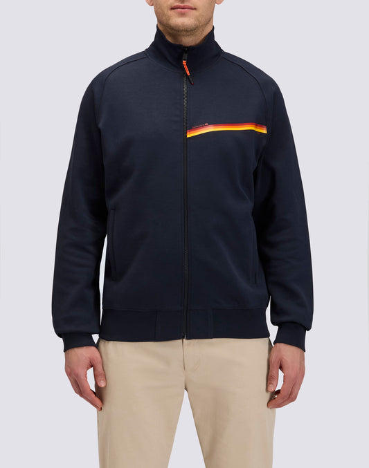 FELPA FULL ZIP CON DETTAGLIO TRICOLORE