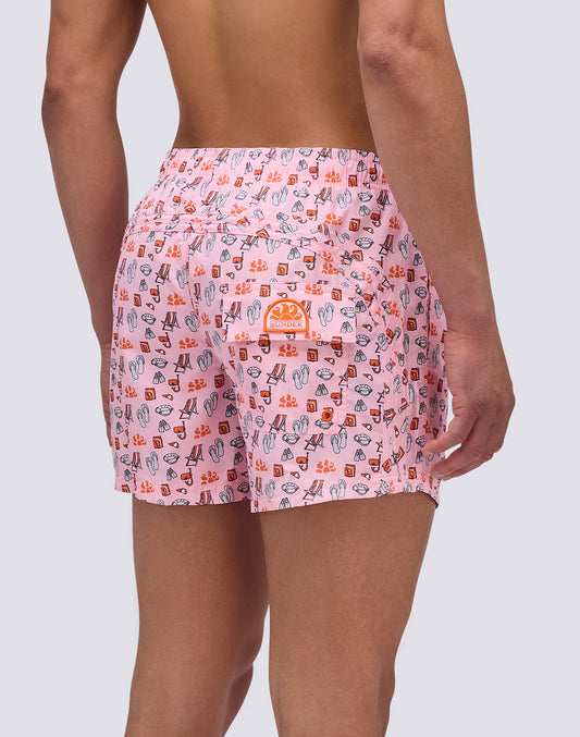 COSTUME DA BAGNO CORTO VITA ELASTICATA REPREVE® CON MINI STAMPA SET DA SPIAGGIA