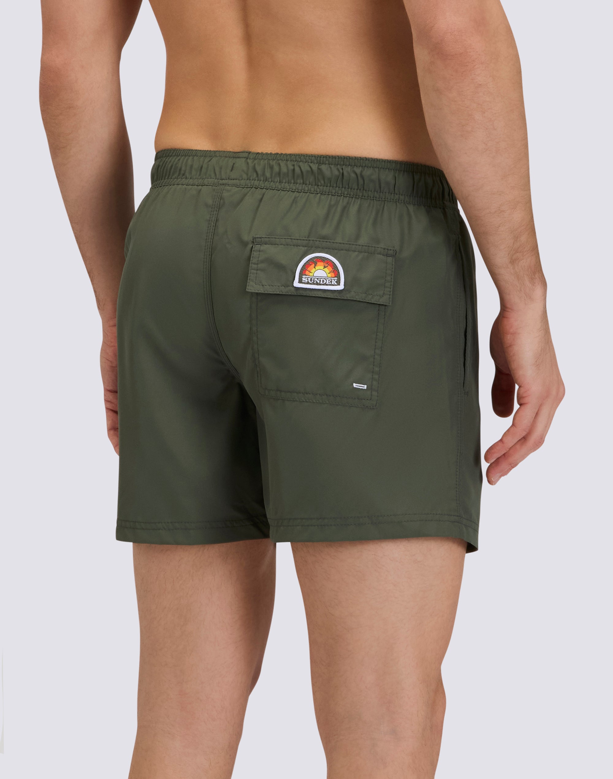 Sundek short swimsuit with elastic waist in recycled polyester