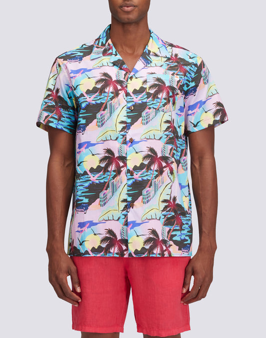 CAMICIA MODELLO BOWLING CON STAMPA