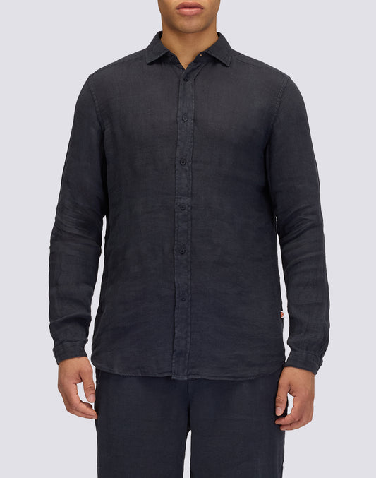 CAMICIA IN LINO CON COLLO CLASSICO