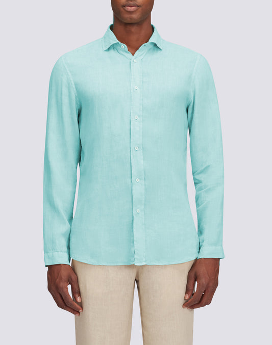 CAMICIA IN LINO CON COLLO CLASSICO