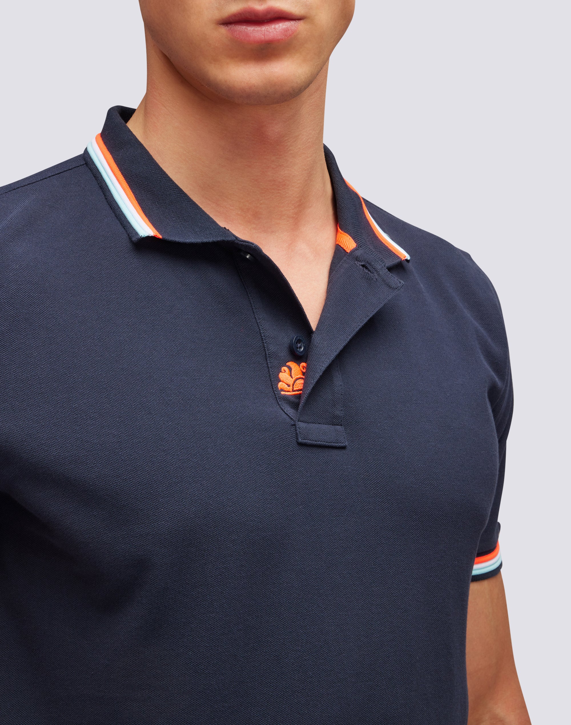 Sundek brice cotton piqué polo shirt with tricolour details
