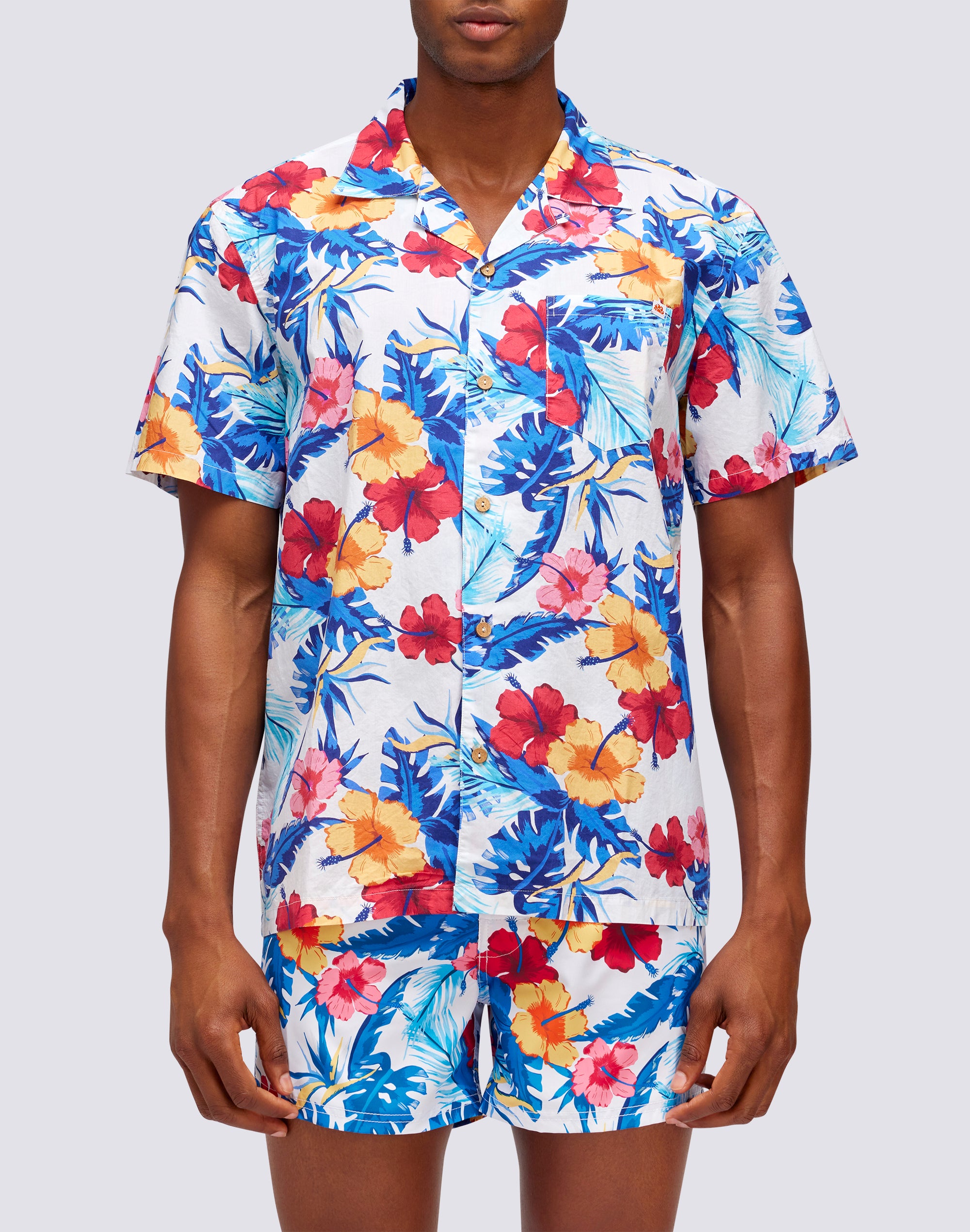 Camicia Stampata In Misto Lino