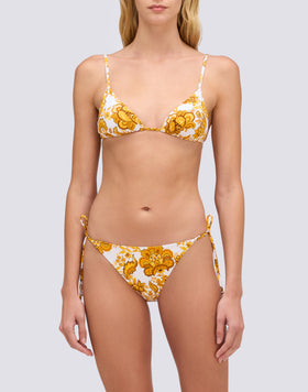 CALADESI - TOP A TRIANGOLO STAMPA FLOWER TALE