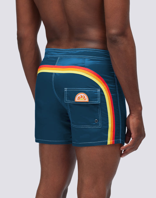 TRAJE DE BAÑO CORTO DE SATÉN CON CINTURA FIJA DE ESTILO VINTAGE