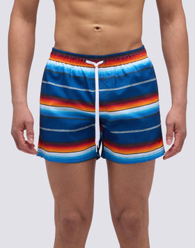 MAILLOT DE BAIN COURT À TAILLE ÉLASTIQUE ET IMPRIMÉ RAYURES EL PASO