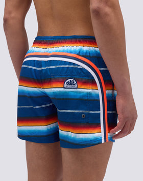 MAILLOT DE BAIN COURT À TAILLE ÉLASTIQUE ET IMPRIMÉ RAYURES EL PASO