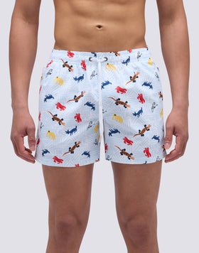 BAÑADOR CORTO DE CINTURA ELÁSTICA CON ESTAMPADO FUNKY DE ANIMALES
