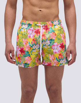 MAILLOT DE BAIN COURT À TAILLE ÉLASTIQUE ET IMPRIMÉ BORA BORA