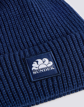 BONNET POUR ENFANT À CÔTES AVEC LOGO