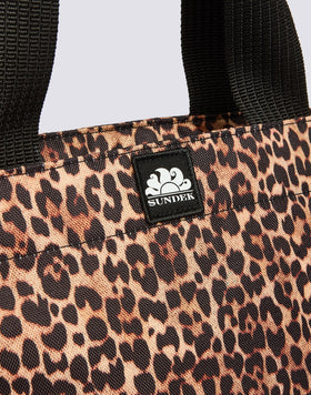 BOLSO TOTE PEQUEÑO CON ESTAMPADO DE LEOPARDO