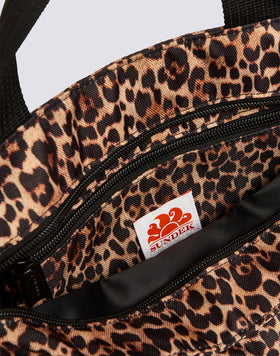 BOLSO TOTE PEQUEÑO CON ESTAMPADO DE LEOPARDO