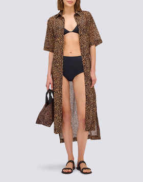 BOLSO TOTE PEQUEÑO CON ESTAMPADO DE LEOPARDO