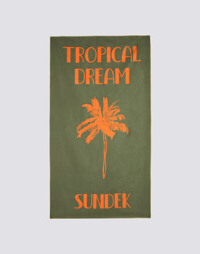 TELO IN MICROFIBRA LEGGERA RICICLATA CON STAMPA TROPIC SAVANA