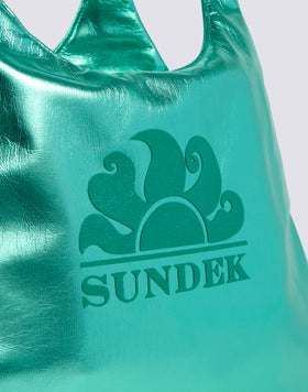 BORSA SHOPPER LAMINATA CON LOGO