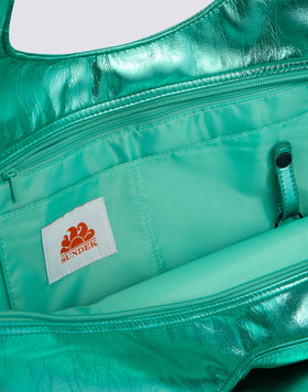 BORSA SHOPPER LAMINATA CON LOGO