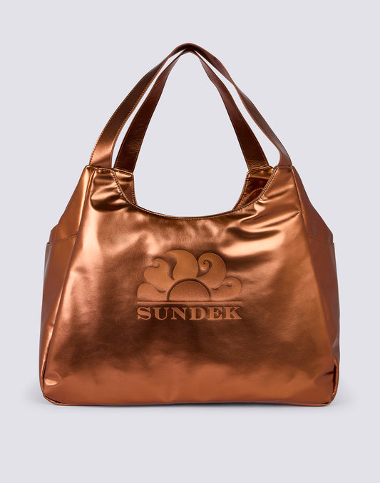 BORSA SHOPPER LAMINATA CON LOGO
