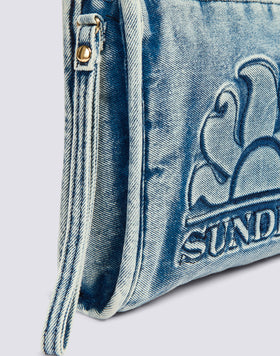YARN-DYED COTTON CANVAS CLUTCH BAG