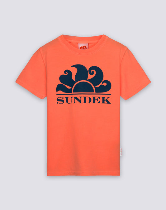 T-SHIRT À MANCHES COURTES EN COTON SURTEINT POUR ENFANT