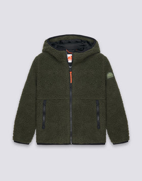 GIACCA TEDDY BAMBINO CON CAPPUCCIO E ZIP