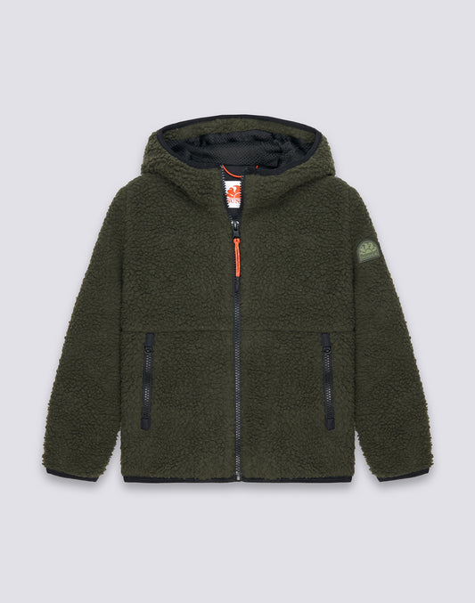 KIDS' TEDDY JACKET WITH HOOD AND ZIP