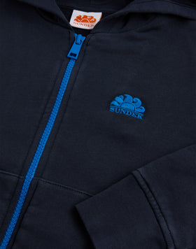 FELPA CON TASCA A MARSUPIO E FULL ZIP CENTRALE