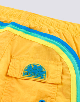 MAILLOT DE BAIN COURT FRISSÉ TAILLE ÉLASTIQUE