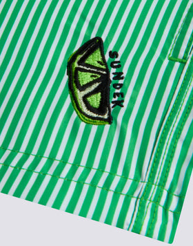 COSTUME DA BAGNO BAMBINO CORTO VITA ELASTICATA REPREVE® CON STAMPA JUICY STRIPES