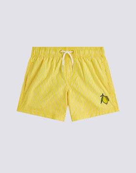 COSTUME DA BAGNO BAMBINO CORTO VITA ELASTICATA REPREVE® CON STAMPA JUICY STRIPES