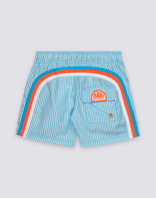 MAILLOT DE BAIN COURT À TAILLE ÉLASTIQUE REPREVE® AVEC IMPRIMÉ JUICY STRIPES