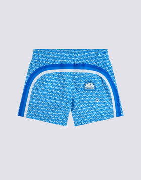 COSTUME DA BAGNO BAMBINO CORTO VITA ELASTICATA REPREVE® CON STAMPA MAIOLICA SUNSET