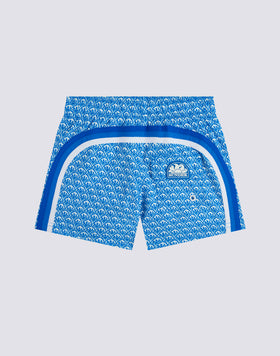 COSTUME DA BAGNO BAMBINO CORTO VITA ELASTICATA REPREVE® CON STAMPA MAIOLICA SUNSET