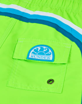 MAILLOT DE BAIN GARÇON ICONIQUE EN TAFFETAS TAILLE COURTE ÉLASTIQUE