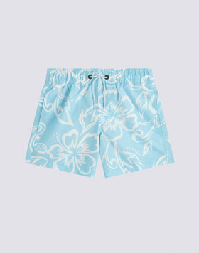 BOYS' SHORT SWIMSUIT WITH ELASTICATED WAIST ARCHIVE HIBISCUS PRINT SK23