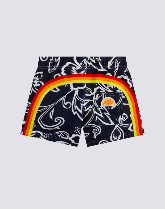 BOYS' SHORT SWIMSUIT WITH ELASTICATED WAIST ARCHIVE HIBISCUS PRINT SK23