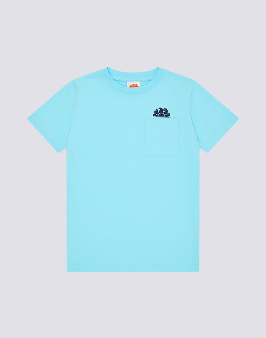 BOYS' SHORT-SLEEVED T-SHIRT WITH POCKET AND LOGO ON THE FRONT