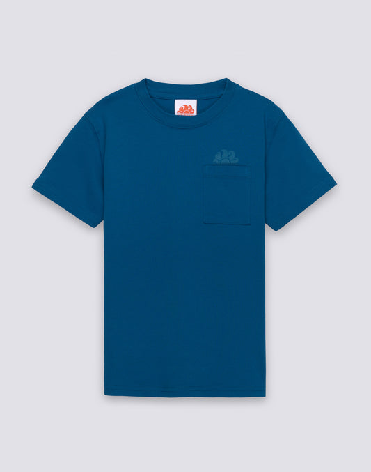 T-SHIRT ENFANT À MANCHES COURTES AVEC POCHE ET LOGO SUR LE DEVANT
