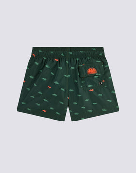 COSTUME DA BAGNO BAMBINO CORTO VITA ELASTICATA STAMPA MONOGRAM IN POLY RICICLATO