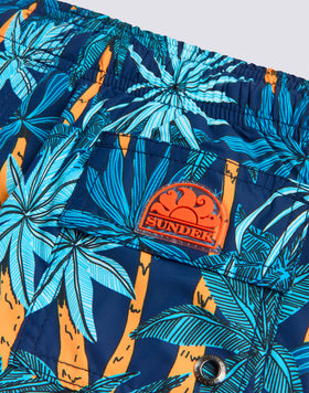 COSTUME DA BAGNO BAMBINO CORTO VITA ELASTICATA STAMPA JUNGLE FEVER IN POLY RICICLATO
