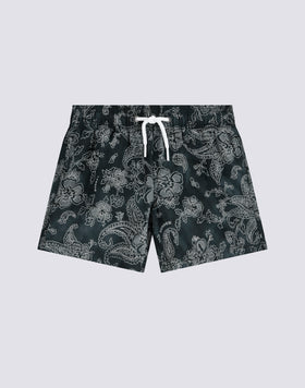 COSTUME DA BAGNO CORTO BAMBINO VITA ELASTICATA STAMPA HIBI PAISLEY IN POLY RICICLATO