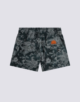 COSTUME DA BAGNO CORTO BAMBINO VITA ELASTICATA STAMPA HIBI PAISLEY IN POLY RICICLATO