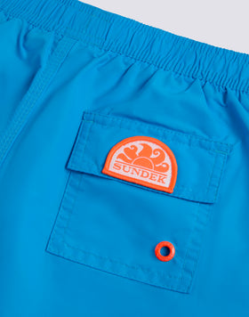 ICONIC TAFFETA SHORT-LENGTHS SWIMSHORTS WITH ELASTICATED WAIST AND PIPING