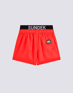REPREVE® RECYCLED POLYESTER BOYS' SWIMWEAR WITH ELASTICATED LOGO