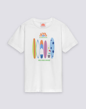 T-SHIRT BAMBINO A MANICA CORTA STAMPA RAINBOW SURFBOARD